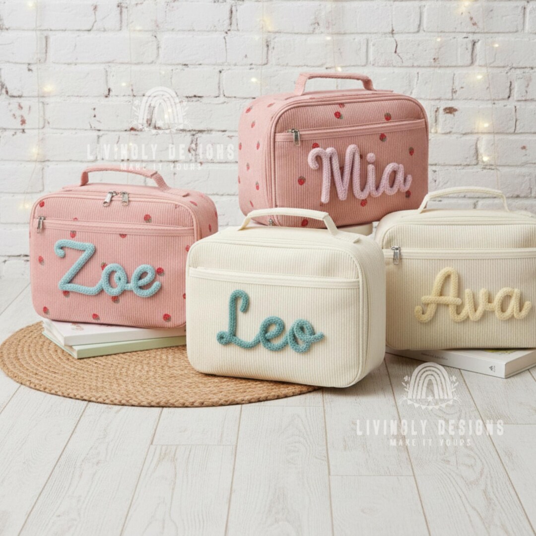 Personalized Corduroy Kids Lunch Bag: Custom Name Applique - Etsy