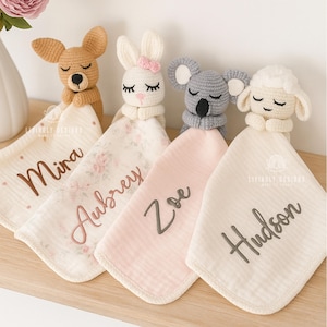 Custom Name Baby Blanket Comforter | Embroidered Baby Comforter | Cute Baby Toy | Baby Blanket, Lovey | Baby Rattle | Personalized Baby Gift