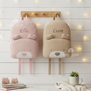 Spersonalizowany plecak ze zwierzęciem: spersonalizowana haftowana torba dla malucha z kordu