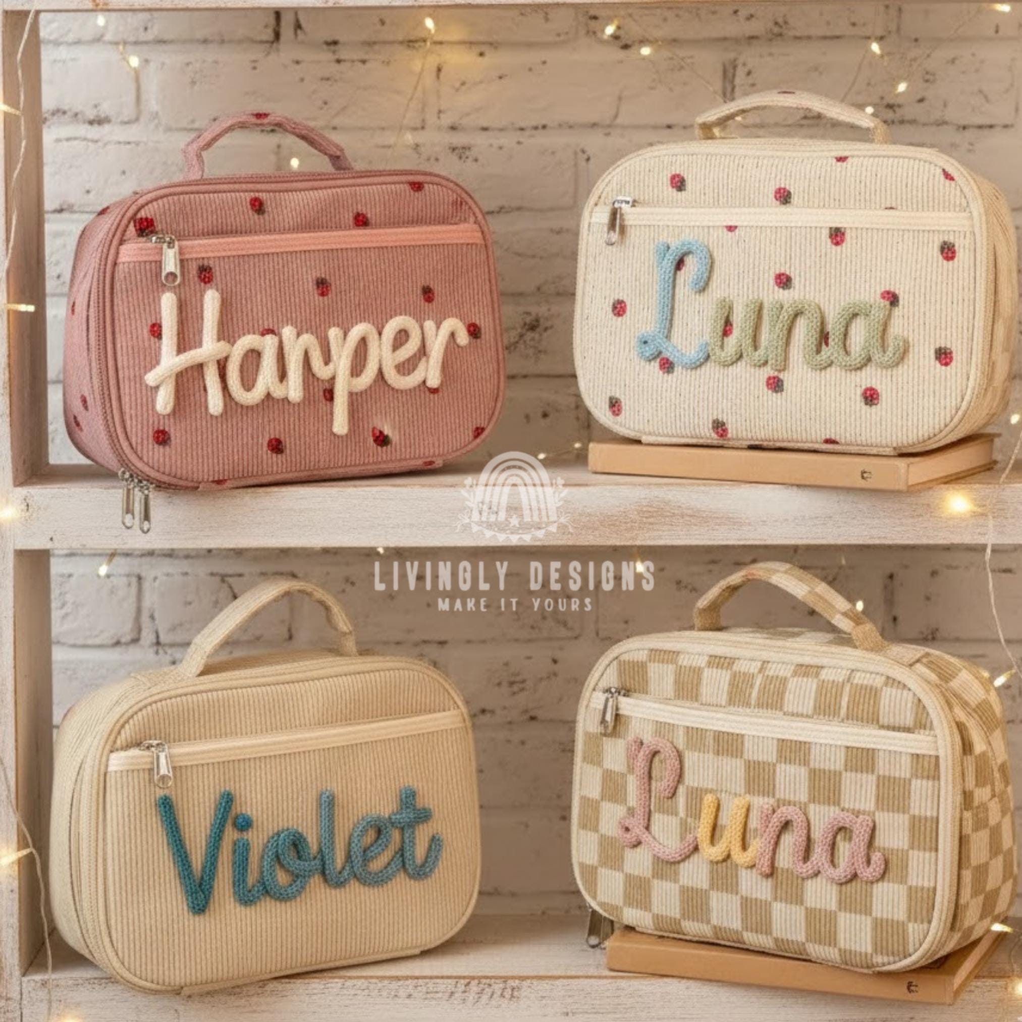 Personalized Corduroy Kids Lunch Box: Insulated Custom Name Bag - Etsy