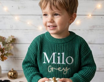 Custom Embroidered Name Baby Sweater: Personalized Soft Toddler and Kids Pullover