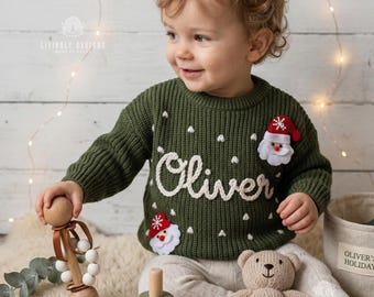 Custom Embroidered Christmas Baby Sweater: Personalized Holiday Jumper