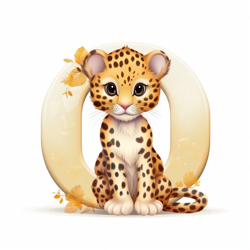Leopard Letter O Transparent Letter Graphic Printable Art, Aesthetic