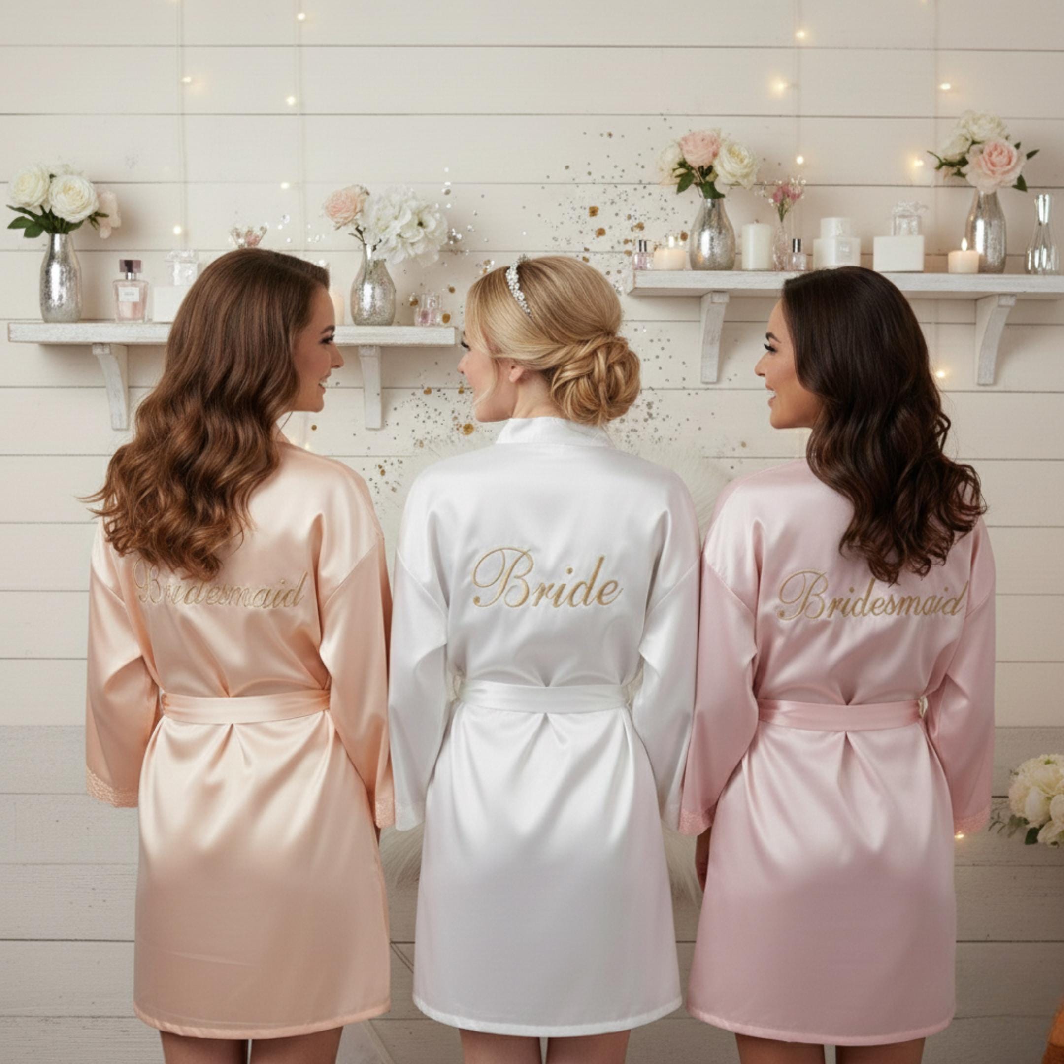 Vestaglie kimono in raso solido da donna lunghe da damigella d'onore all'ingrosso per indumenti da notte per accappatoi di compleanno per feste di nozze  200574005