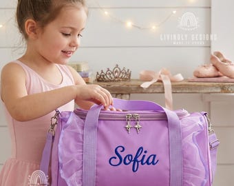 Christmas Gift for Little Dancer, Personalized Kids Ballet Bag with Name, Dance Shoulder Bag