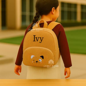 Personalized Kids Backpack: Embroidered Name, Animal Design