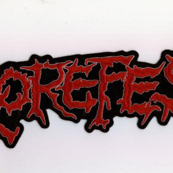 Gorefest - Parche trasero con logo rojo y blanco