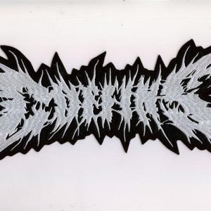 Coffins - Weisses Logo Rückenaufnäher