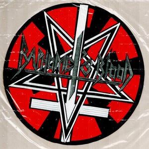 Baphomet's Blood - Round Grey Red White Back Patch