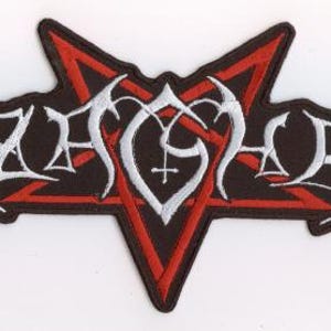 Azaghal - White logo, red pentagram back patch