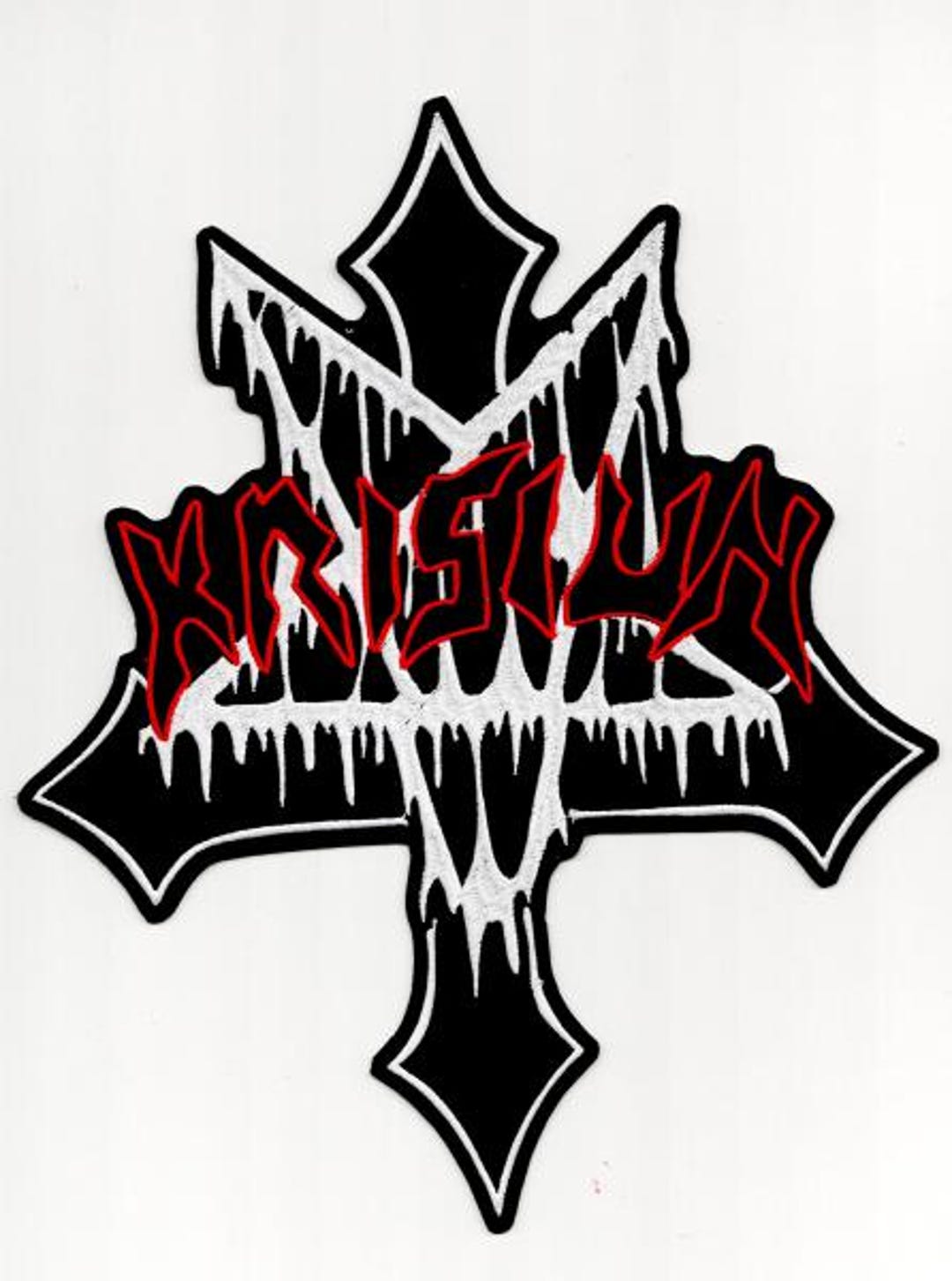 Krisiun - Red Logo White Cross Back Patch - Etsy
