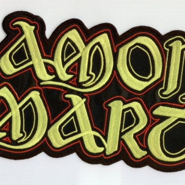 Amon Amarth - Rot Gelbes Logo Rückenaufnäher