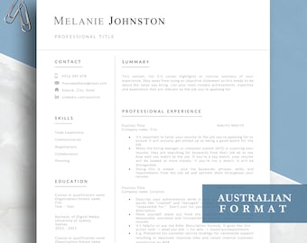 Executive Resume template, 1-2-3 page resume, Modern Resume, Best Australian format, ATS friendly, Professional CV design, Word resume