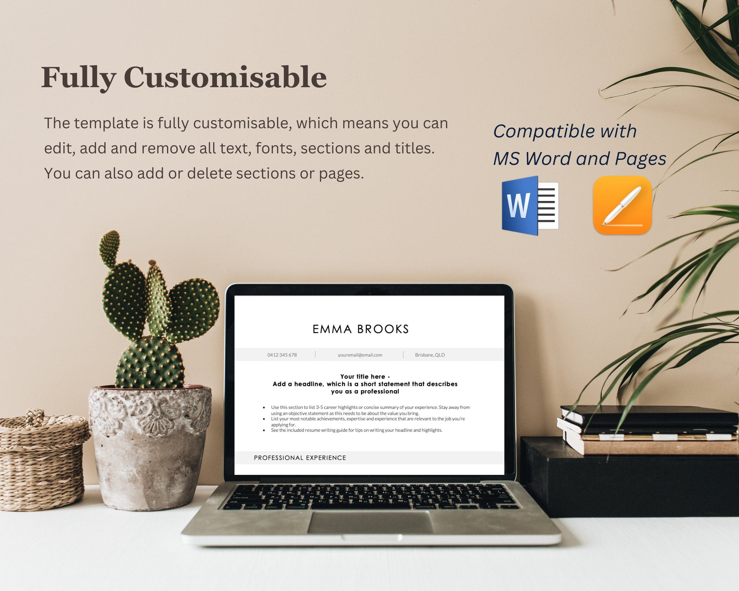 Australian Format Resume Template for MS Word and Pages With Digital Australian Format Resume Template for MS Word and Pages With Digital
