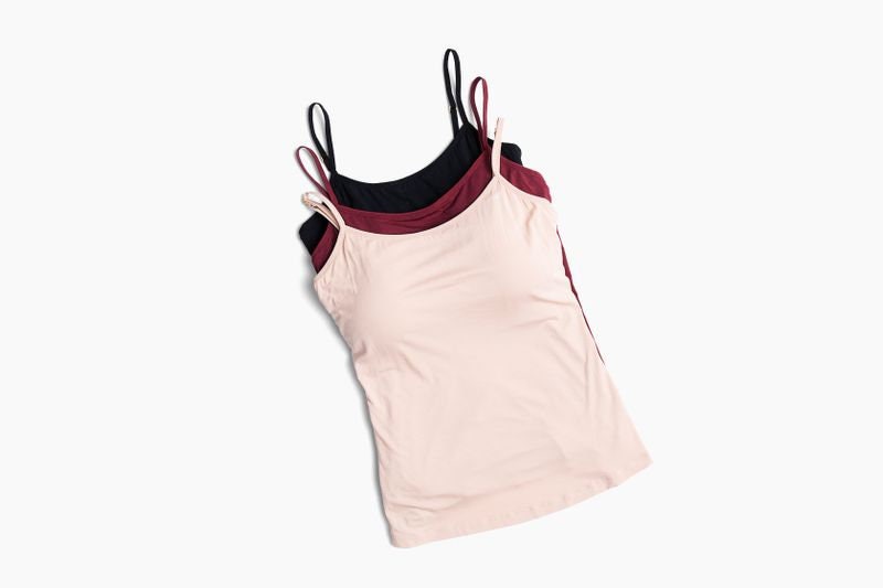 Womens Camisoles Tops With Built In Padded Bra Basic Breathable