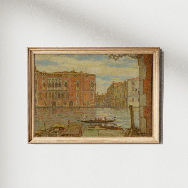 Canal de Venise - Digital Wall Art Print - Instant Download - Fine Art Decor for Modern and Travel-Themed Home Decoration, paysage italien