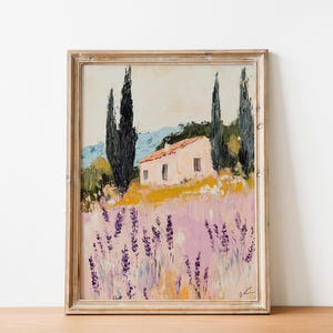 Provence Lavender Field Print, French Cottage Impressionist Art (Digital Download) image 6