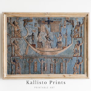 Ancient Egyptian Wall Art | Historical Hieroglyphic Relief Print | Pharaoh and Gods Decor | Printable Egyptian Art for Home/AST264