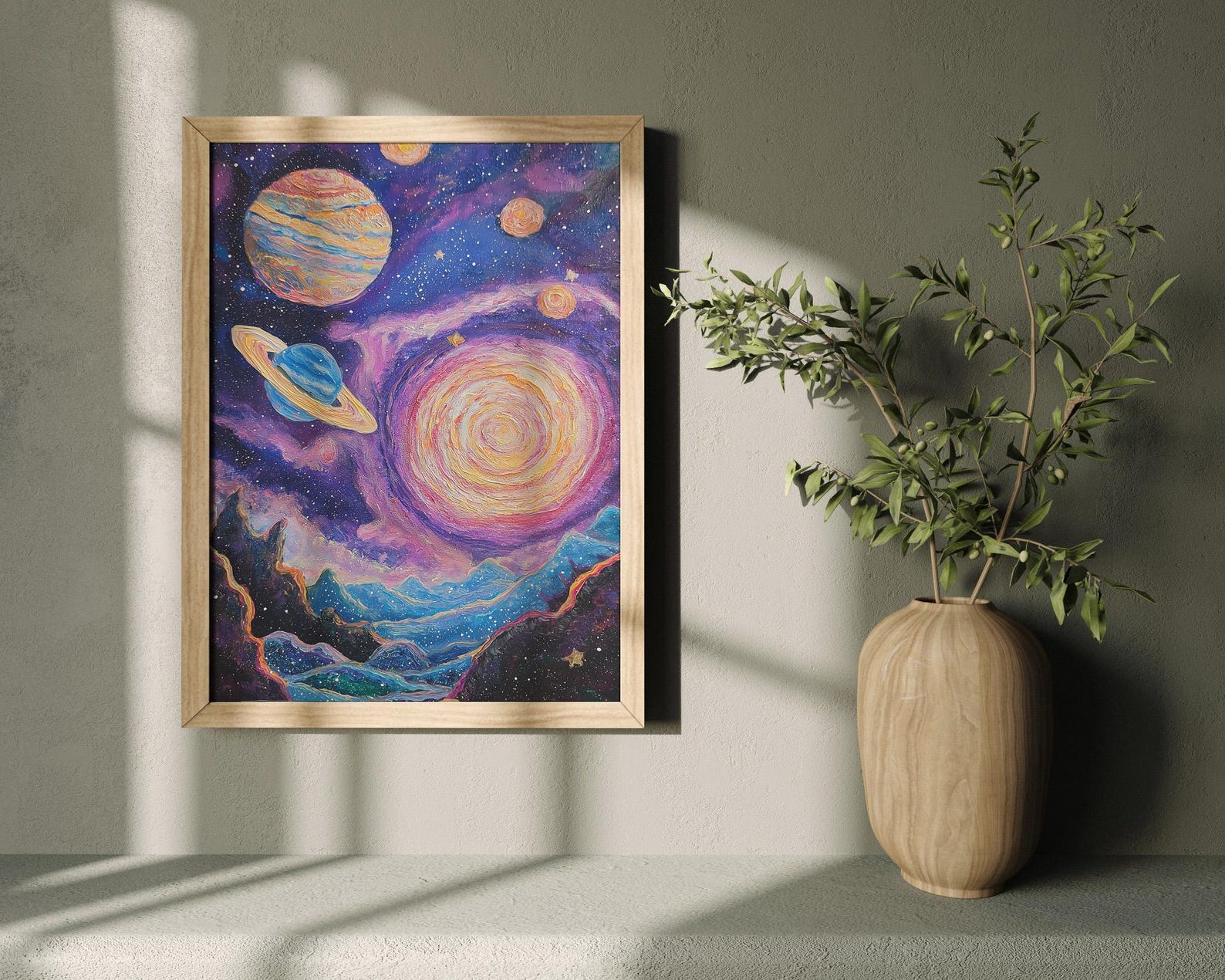 Cosmic Galaxy Art Print | Abstract Space Landscape (digital Download ...