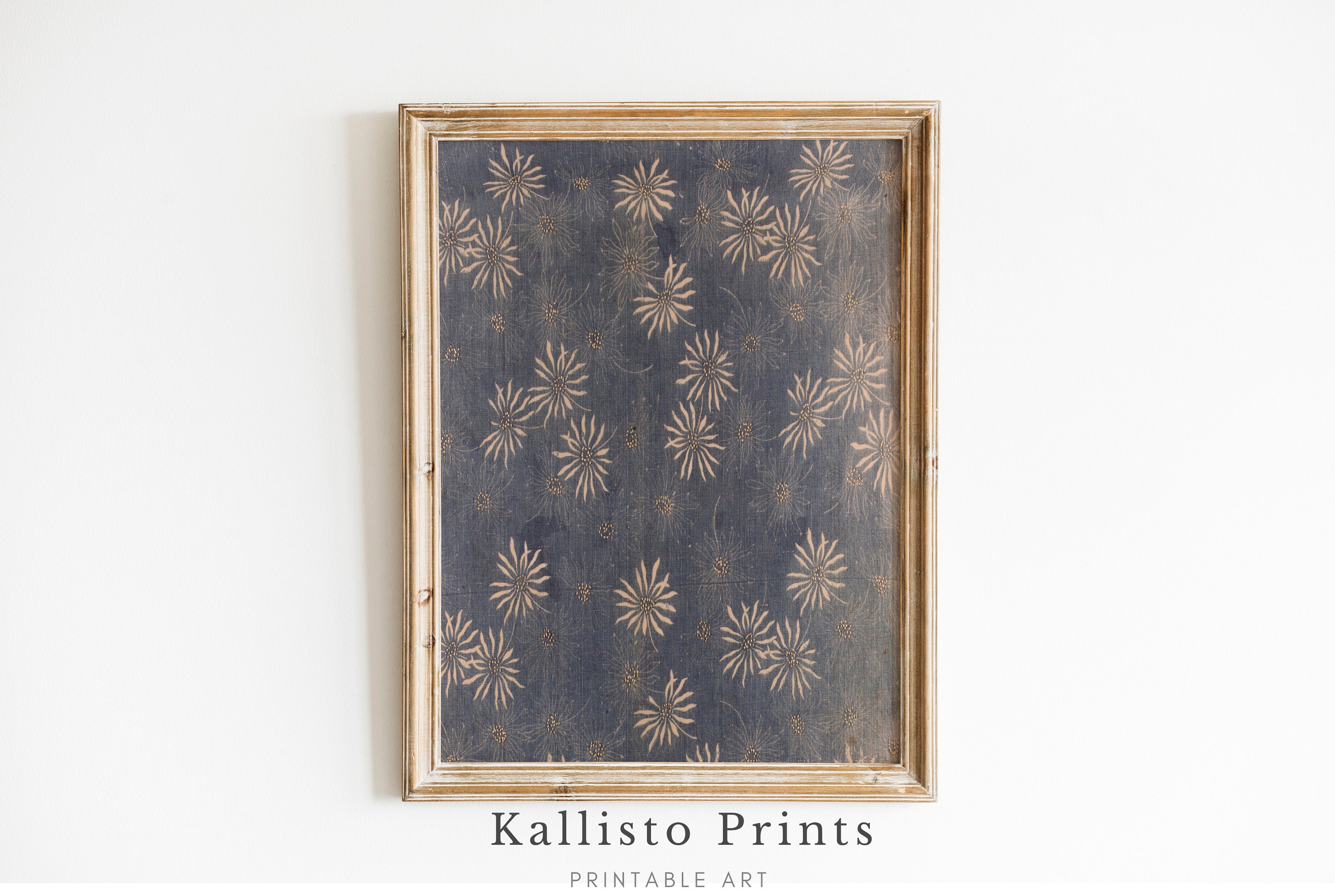 Antique Flower Pattern PRINTABLE Wall Art, Shibori Inspired Digital Art, Abstract Textile Design, Modern Boho Chic Wall Decor/173