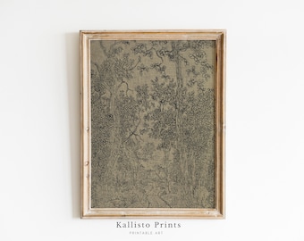 Rustic Forest Path Etching Printable,Vintage Tree Sketch Print, Vintage Woodland Sketch Art, Enchanted Tree Line Digital Download/148