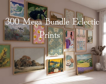 Boho Wall Art Print Bundle, Eclectic Gallery Set (Digital Download)