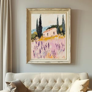 Provence Lavender Field Print, French Cottage Impressionist Art (Digital Download) image 4