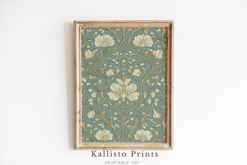 Antique Floral Art Print | Cottagecore Botanical Wall Decor (Digital Download) image 1