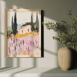 Provence Lavender Field Print, French Cottage Impressionist Art (Digital Download) image 3