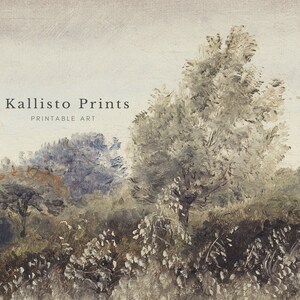 Impressionist Meadow Landscape Art Print | Rustic Garden View (Digital Download) image 2
