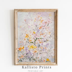 Pastel Floral Wall Art | Soft Wildflower Printable | Romantic Botanical Decor | Digital Artwork/578
