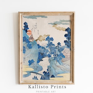 Vintage Japanese Landscape Art - Traditional Ukiyo-e Style - Digital Download - Japanese Wall Art - Scenic Nature Print/641