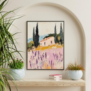 Provence Lavender Field Print, French Cottage Impressionist Art (Digital Download) image 7