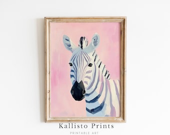 Zebra Painting | Pink Pastel Animal Print (Digital Download)