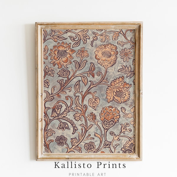 Antique Floral Tapestry Design, Classic Paisley Fabric Print, Vintage Style Decorative Art