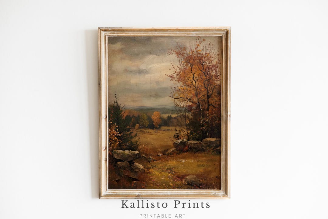 Rustic Autumn Landscape Printable Wall Art - Fall Country Decor ...