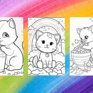 Cute Kittens and Cats: Coloring book for kids, adults, and all ages, coloring sheets, coloring pages