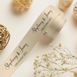 Cinta de raso para bodas / Cinta de raso de 15 mm / Cinta con su logotipo / Cinta de marca corporativa / Cinta personalizada / Cinta para envolver regalos
