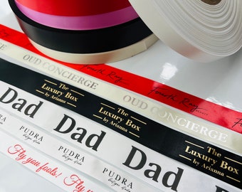 Personalised Satin Ribbon, 15 mm Various Colous Ribbon, Ribbon With Your Logo/Text, Customised Ribbon, Birthday Wedding Anniversary Ribbon