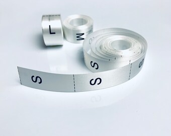 Etiquetas de tamanho de roupas | Etiquetas de costura | Etiquetas de roupas personalizadas | Etiquetas de tamanho têxtil