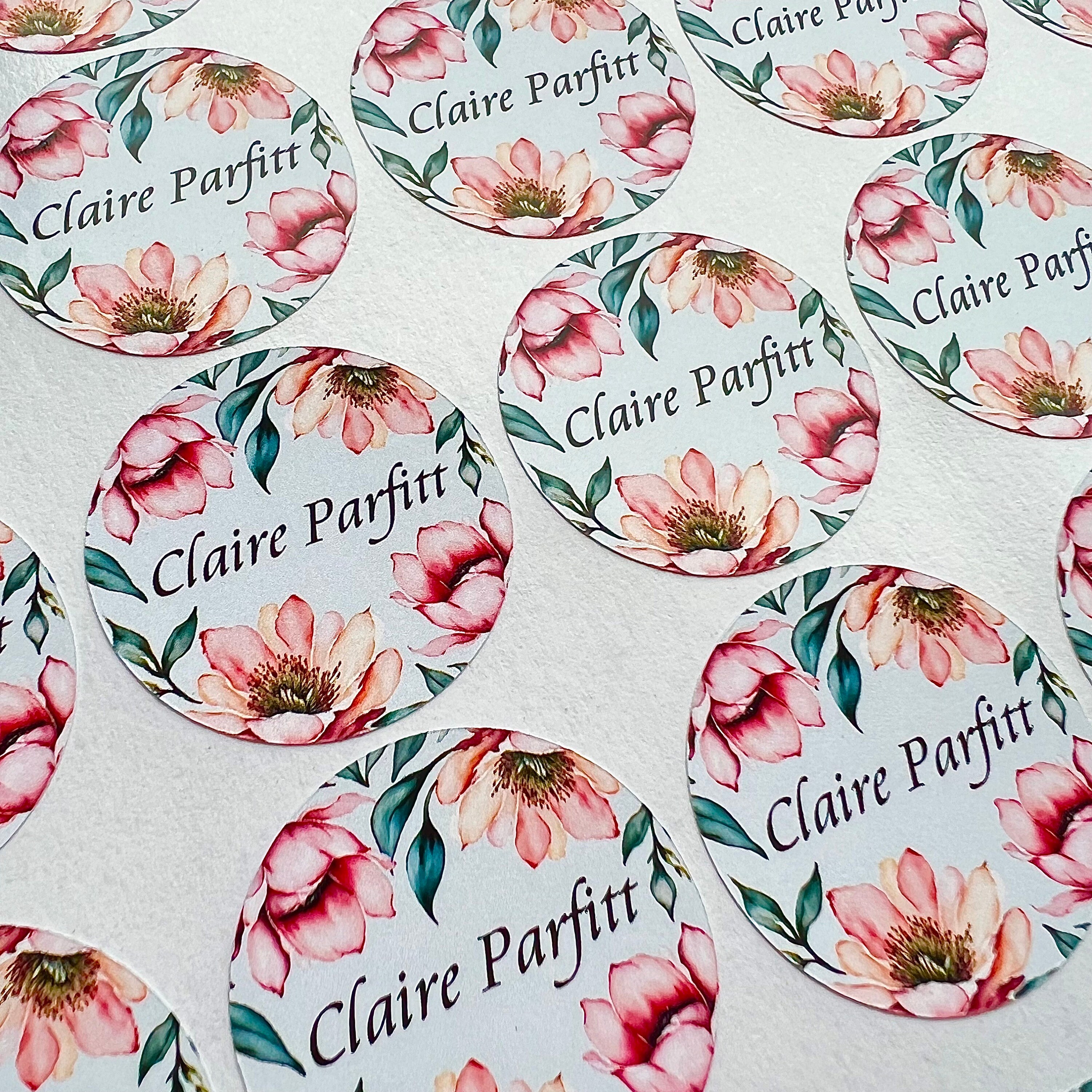 Personalised Floral Stickers, Custom Flower Stickers, Stickers With ...