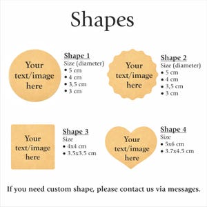 Pegatinas de papel Kraft personalizadas, etiquetas marrones personalizadas, cargue su texto o imagen, varias formas disponibles