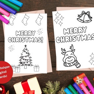 DRUCKBARE Weihnachts- und Malkarten | PDF Weihnachtskarten | Bemalen Sie Ihre eigenen Karten | Druck & Farbe | PDF Ausmalbilder