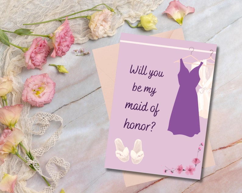 PRINTABLE Maid of Honor Card Digital Maid of Honor Card - Etsy