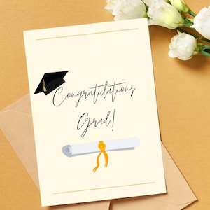 Tarjeta de felicitación de graduación imprimible / Tarjeta de graduación imprimible / Linda tarjeta de graduación / Regalo de graduación / Regalo de graduación 2023