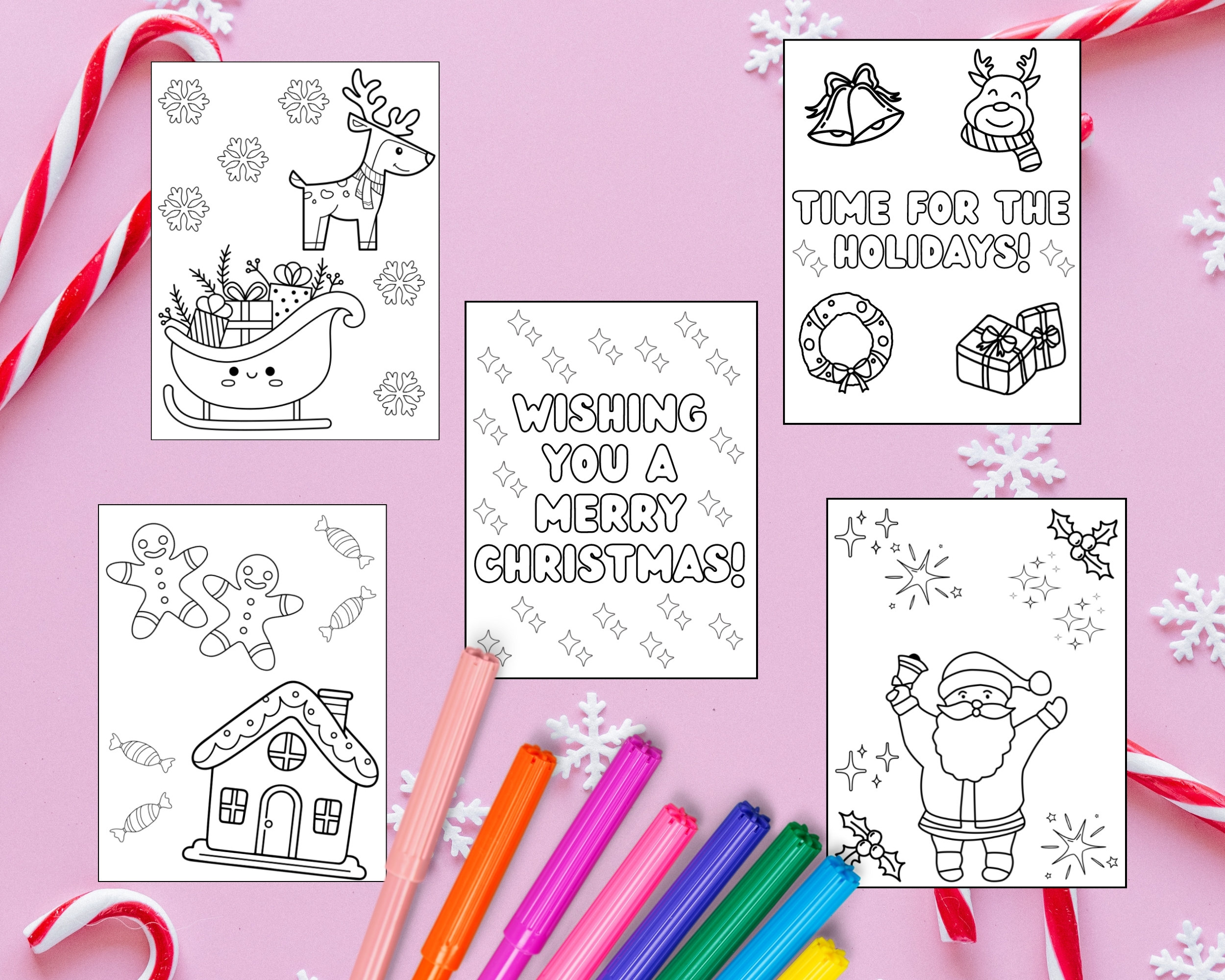 10 Printable Christmas Coloring Pages DIGITAL Printable Christmas