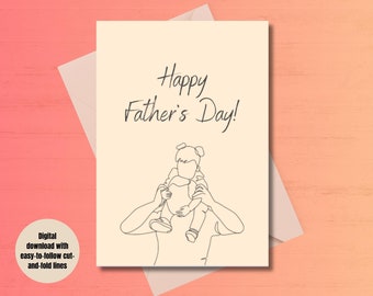 PRINTABLE Father’s Day Card | Father’s Day Card Printable | Digital Happy Father’s Day Card | Instant Download PDF Card