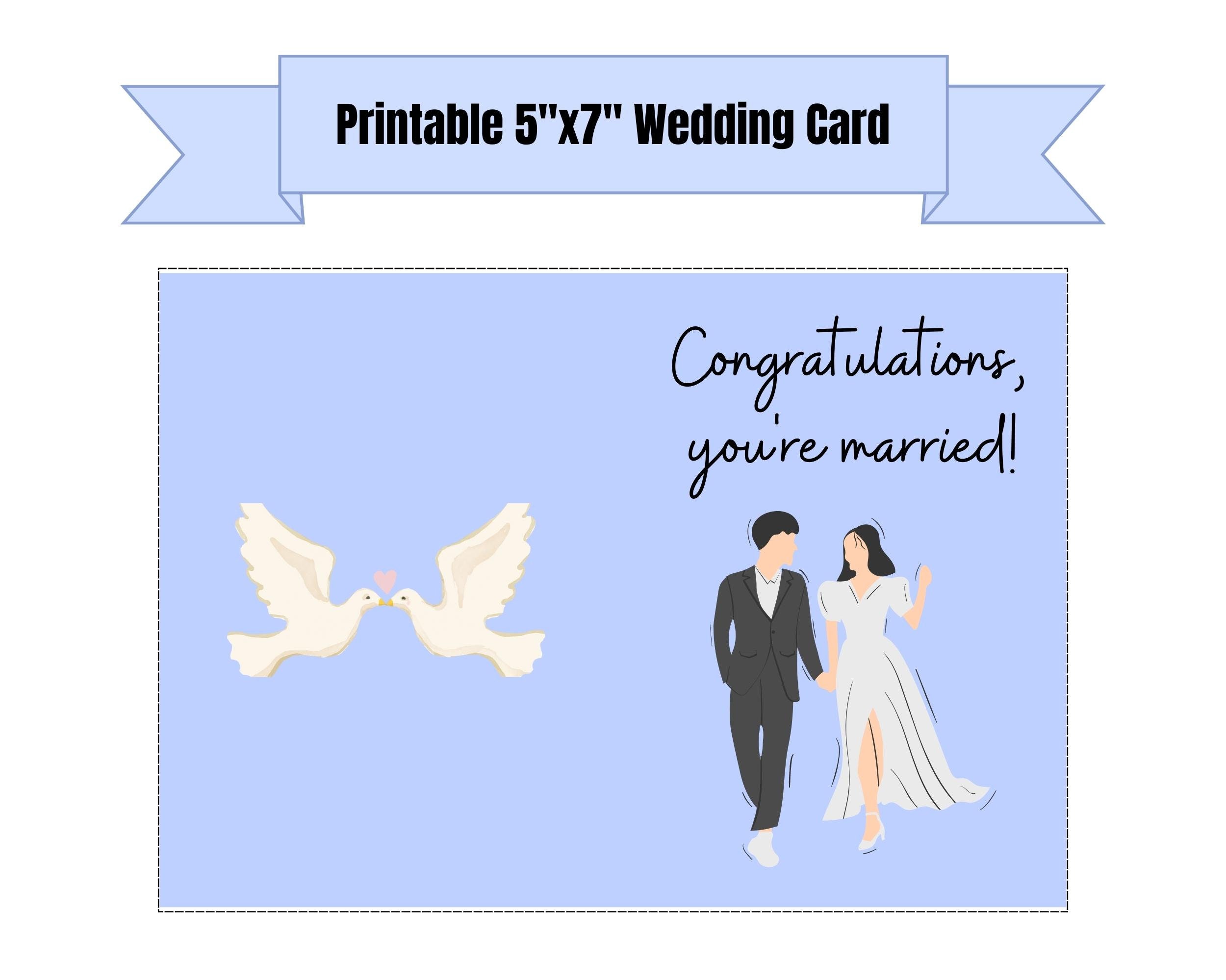 PRINTABLE Wedding Card Wedding Card Printable Digital Wedding Card ...