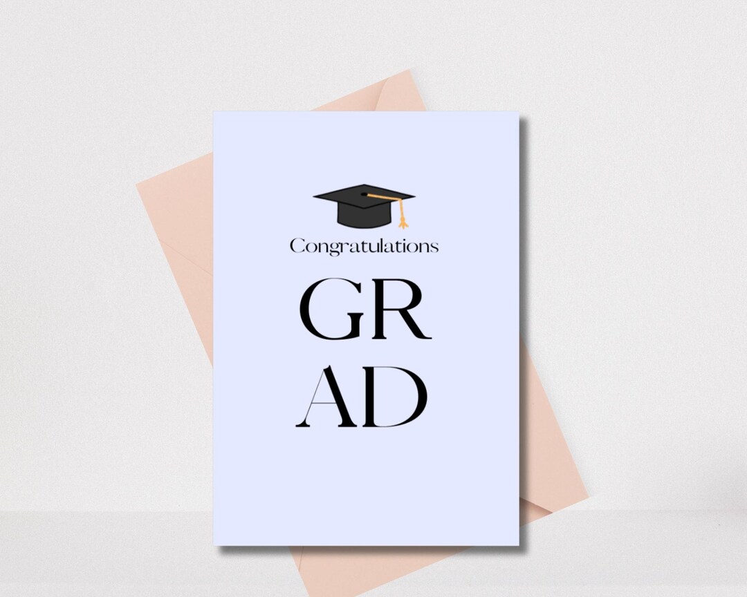 Congratulations Grad Card | Printable Graduation Gift (PDF) - Etsy