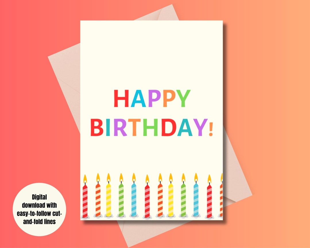PRINTABLE Birthday Greeting Card Birthday Printable Card Digital